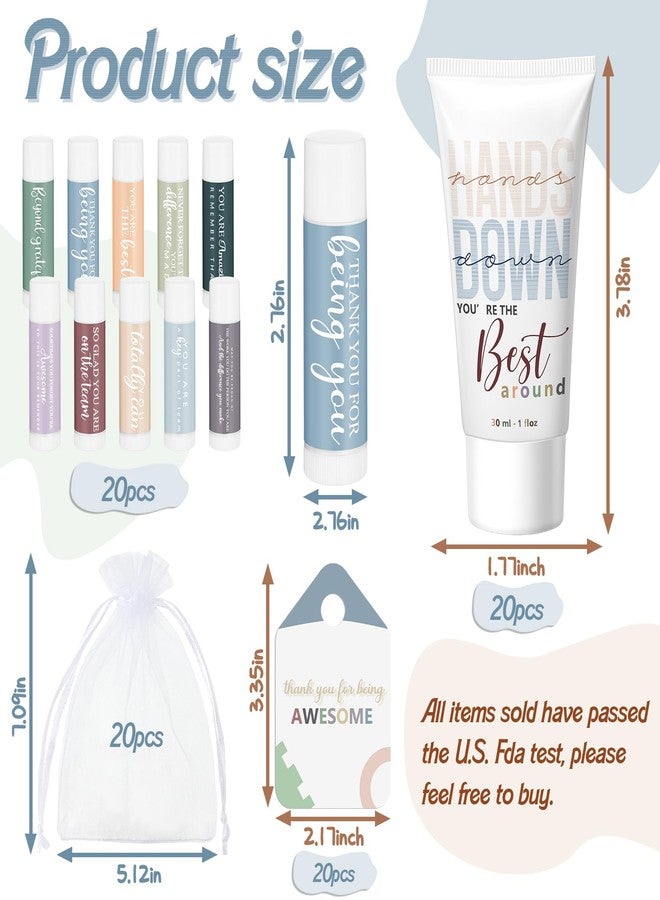Heigble 20 Sets Coworker Valentines Bulk Gifts for Women Hand Cream and Lip Balm Set Inspirational Hand Lotion Thank You Gift for Office Female Coworker Team Staff Teacher Nurses Colleague - Image 2